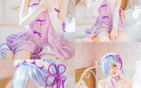 桜桃喵蕾姆小睡裙及星月喵水手服最新COS鉴赏