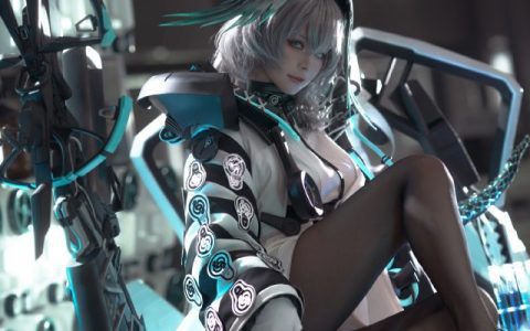 w百合欧皇子w在《明日方舟》COS霍尔海雅,美轮美奂光芒四射
