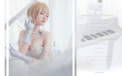 淼唯Jaune在《Fate》COSPLAY化身婚纱版的“Saber Alter”阿尔托利亚