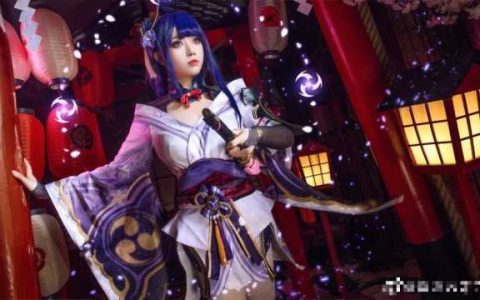 《原神Impact》中的美丽迷人cosplay,coser@Zion化身雷电将军