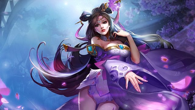 女coser@桃昔doll在游戏《王者荣耀》中化身“绝世舞姬”貂蝉