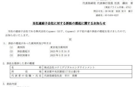 Konami正式提告Cygames《赛马娘Pretty Derby》侵权!称其违反专利需赔40亿日圆