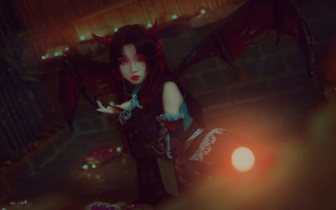 白易子教主cos《阴阳师》吸血姬，完美还原经典角色形象