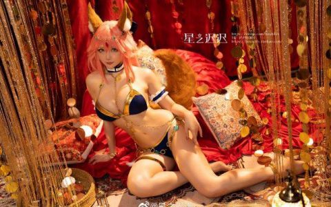 coser@星之迟迟精彩演绎《Fate》玉藻前cosplay,美丽九尾狐角色再现!