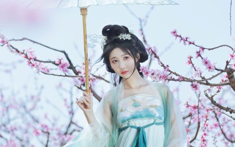 桃花坞 古风 美人 桃花 汉服 唯美 花 小仙女 优美&YiTuYu艺图语