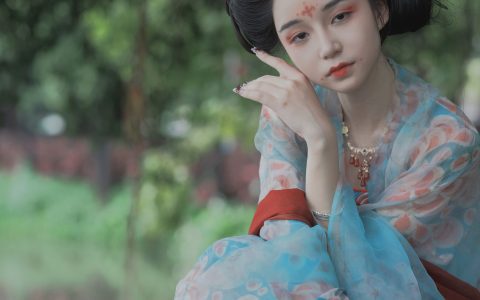 雨后游园 古装 汉服 美人 写真 绿色&YiTuYu艺图语
