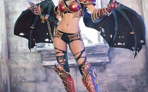 韩国COS团队螺旋猫Tasha性感cosplay《刀塔2》阿卡莎,展现迷人魅力