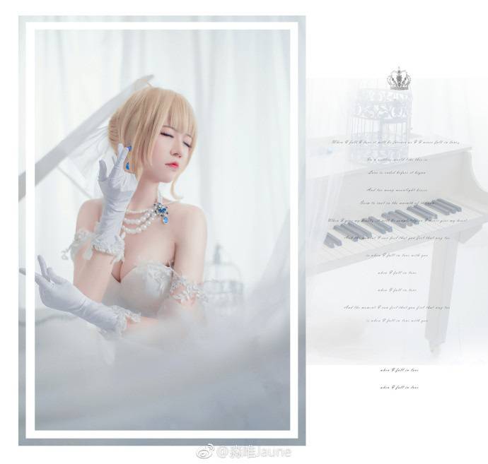 coser@淼唯Jaune在《Fate》化身婚纱版的“Saber Alter”阿尔托利亚-1