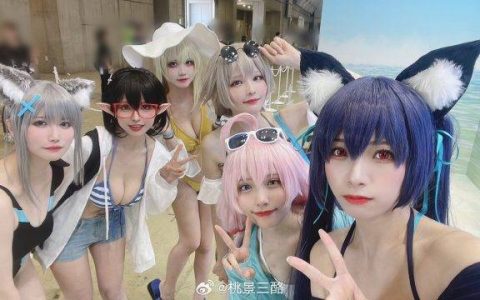 桃景三酪惊艳亮相《蔚蓝档案》十六夜野乃美 cosplay