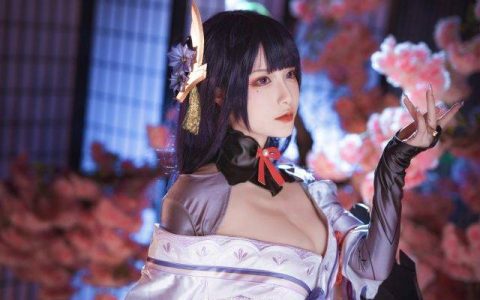 coser铁板烧鬼舞w精彩还原《原神》雷电将军cosplay作品