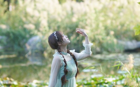 荷甜 小清新 人像 绿色 妹子 荷花女&YiTuYu艺图语