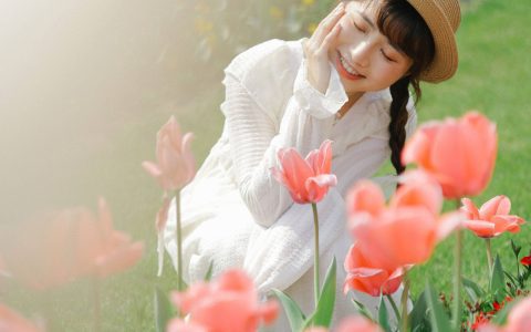 郁金香花开 小清新 日系 少女 花 漂亮 精美&YiTuYu艺图语