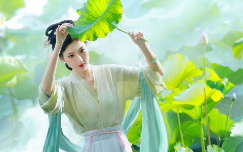 她清冷得好像一首宋词 唯美 艺术 养眼 古风 荷花&YiTuYu艺图语