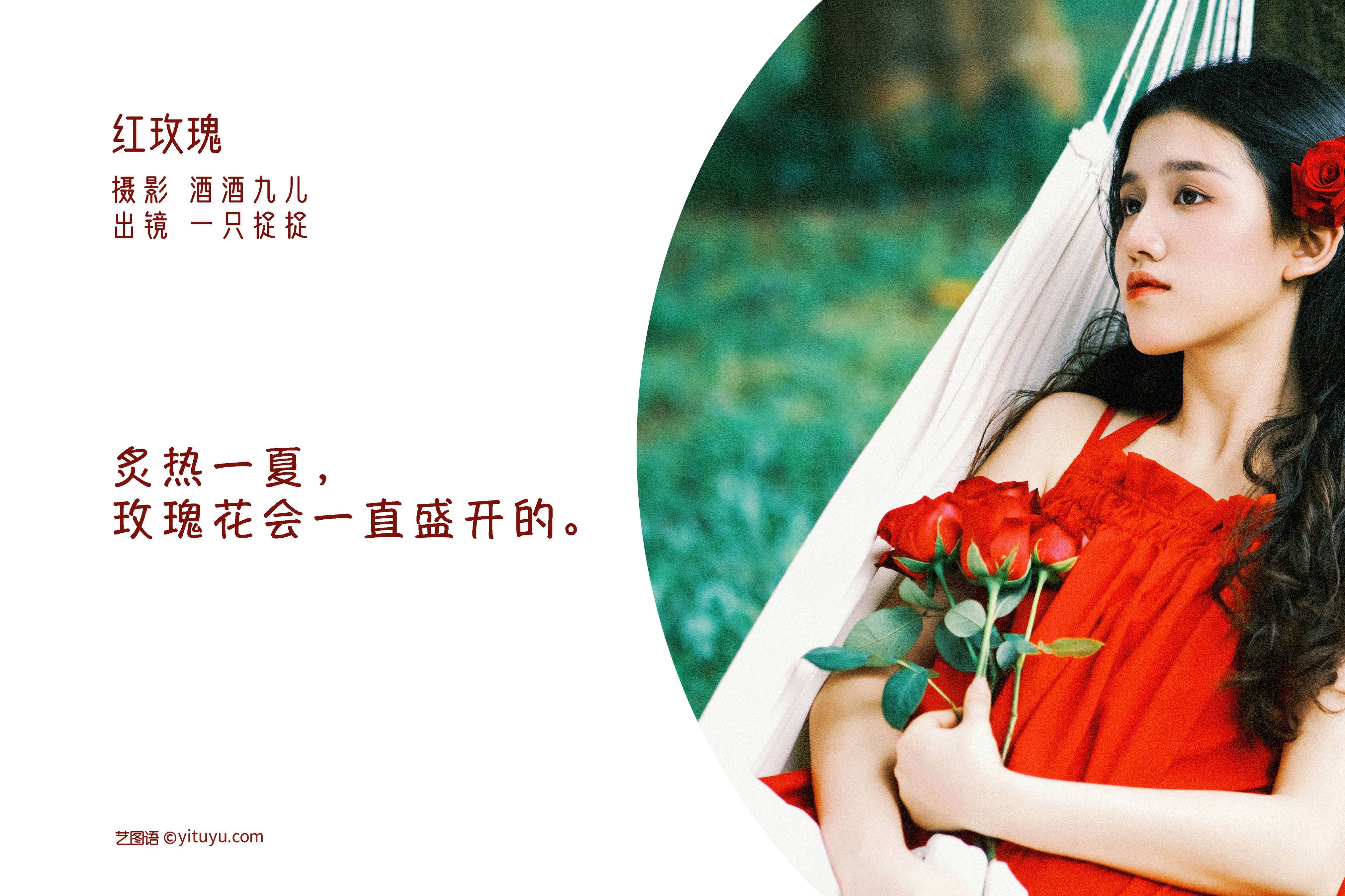 红玫瑰 治愈系 小清新 优美 日系 胶片 女郎 花&YiTuYu艺图语-2
