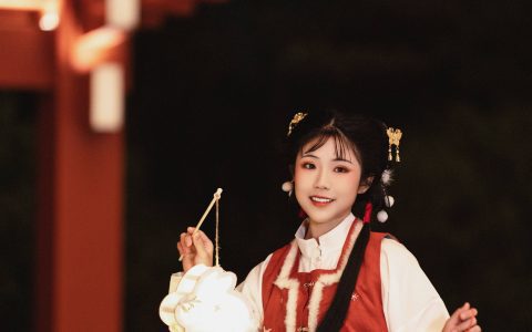 年 美好 中国风 古装 红色 春节 少女&YiTuYu艺图语