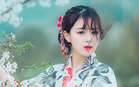 流樱 樱花 和服 少女 唯美 小清新 春天&YiTuYu艺图语