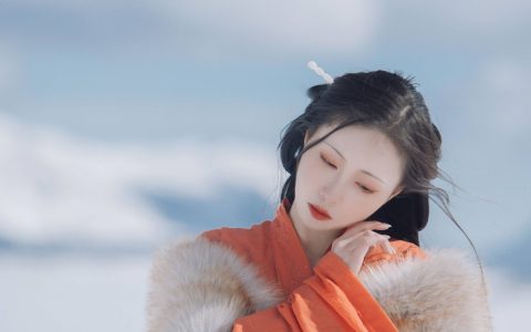 塞外雪 古风 冬天 雪景 古风红衣女子&YiTuYu艺图语