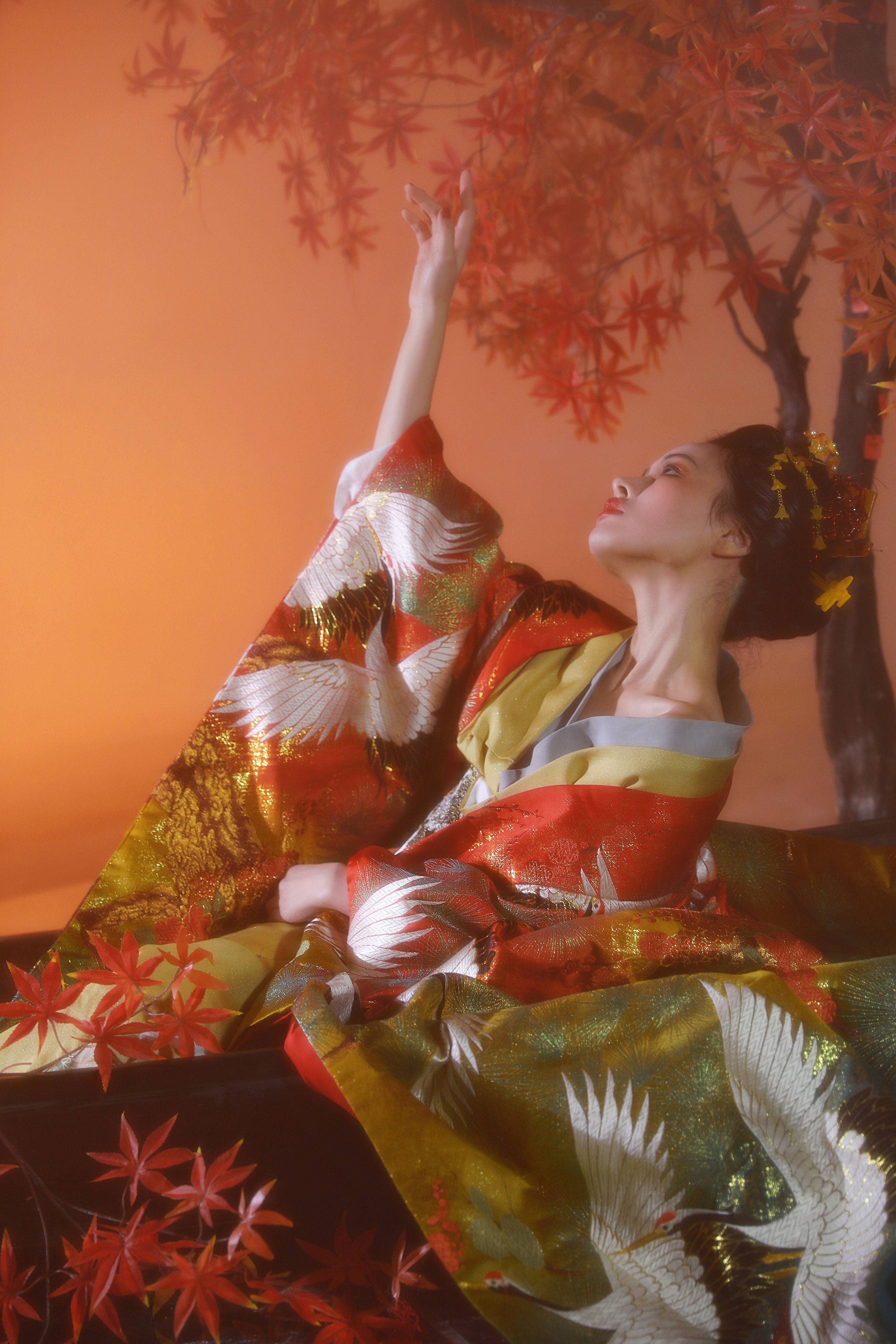 花魁 日式和风 花魁 古装 枫叶&YiTuYu艺图语-5