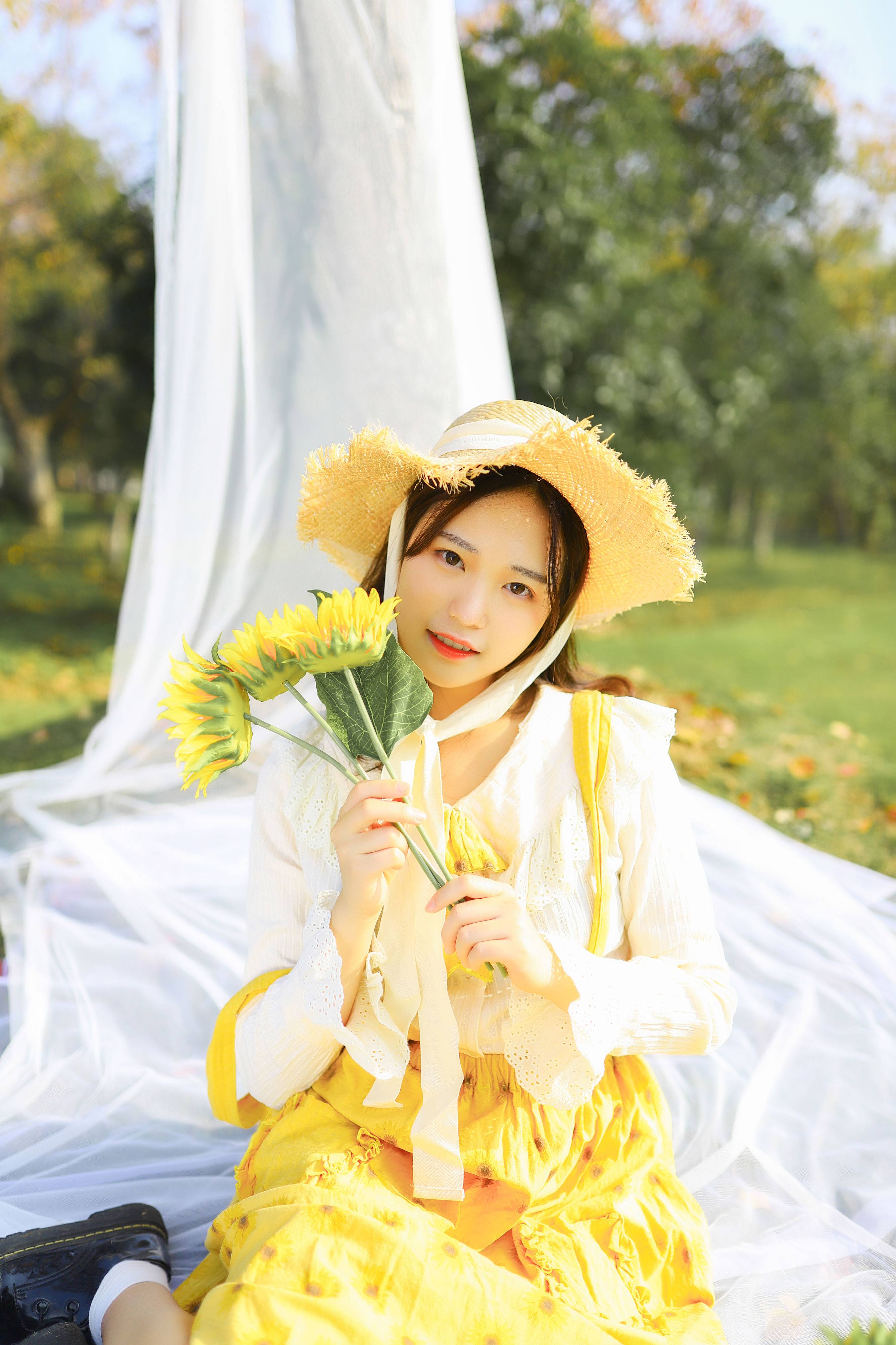 向阳而生 向日葵 小清新 少女 养眼 漂亮 花&YiTuYu艺图语-3
