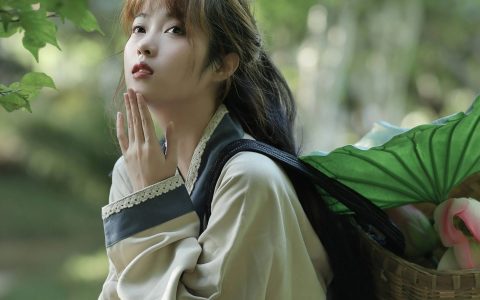 采荷 荷花 古风 少女 小清新 唯美 养眼 绿色 治愈系 美好&YiTuYu艺图语