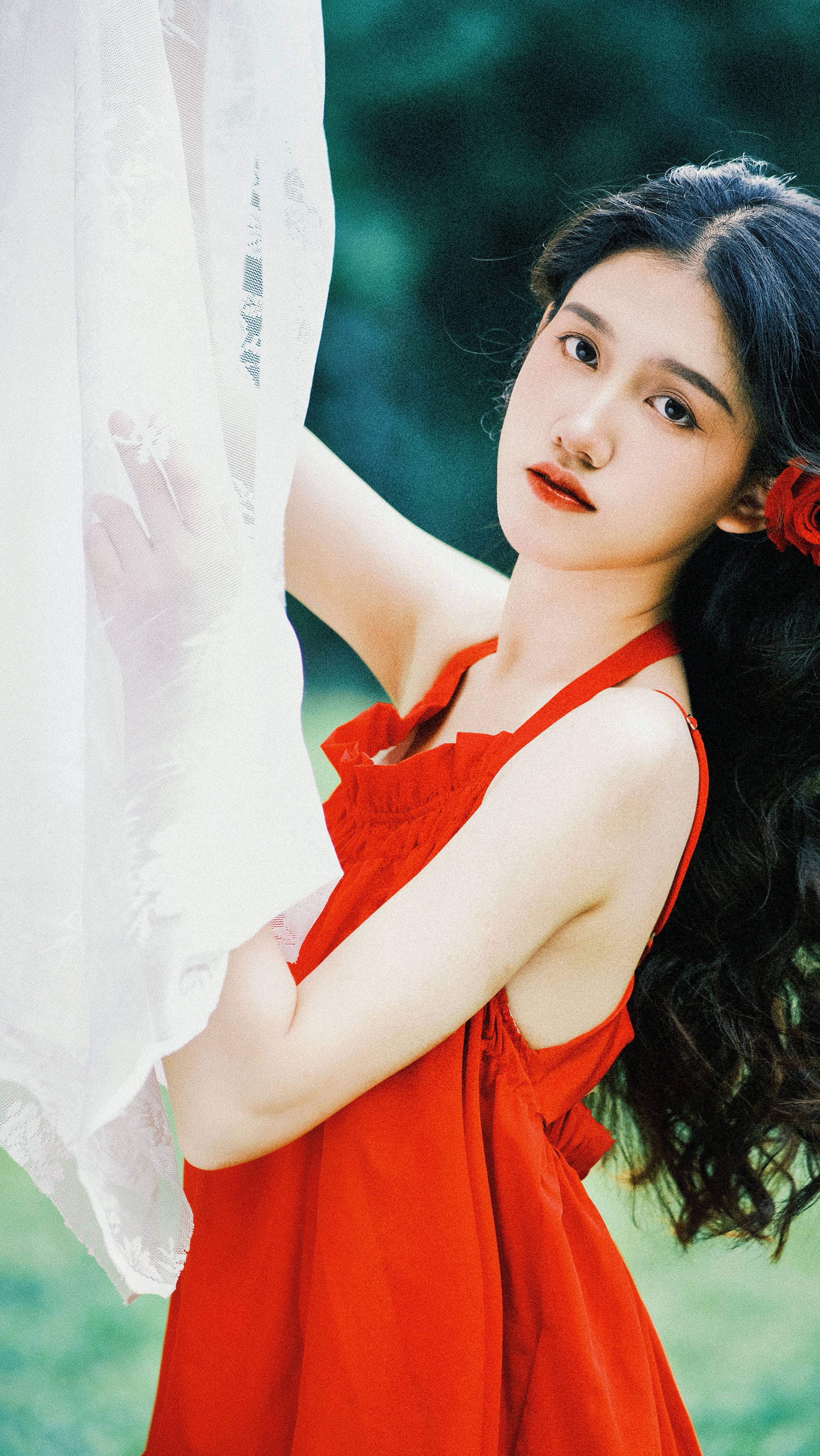 红玫瑰 治愈系 小清新 优美 日系 胶片 女郎 花&YiTuYu艺图语-3