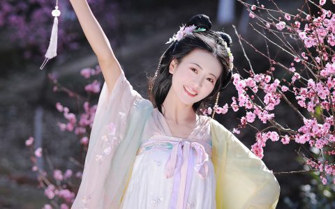 幸得识卿桃花面 花 古风 汉服 美人 小清新 春天&YiTuYu艺图语