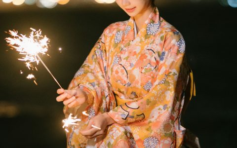浴衣烟花 光影 日系 和服 少女 美图&YiTuYu艺图语