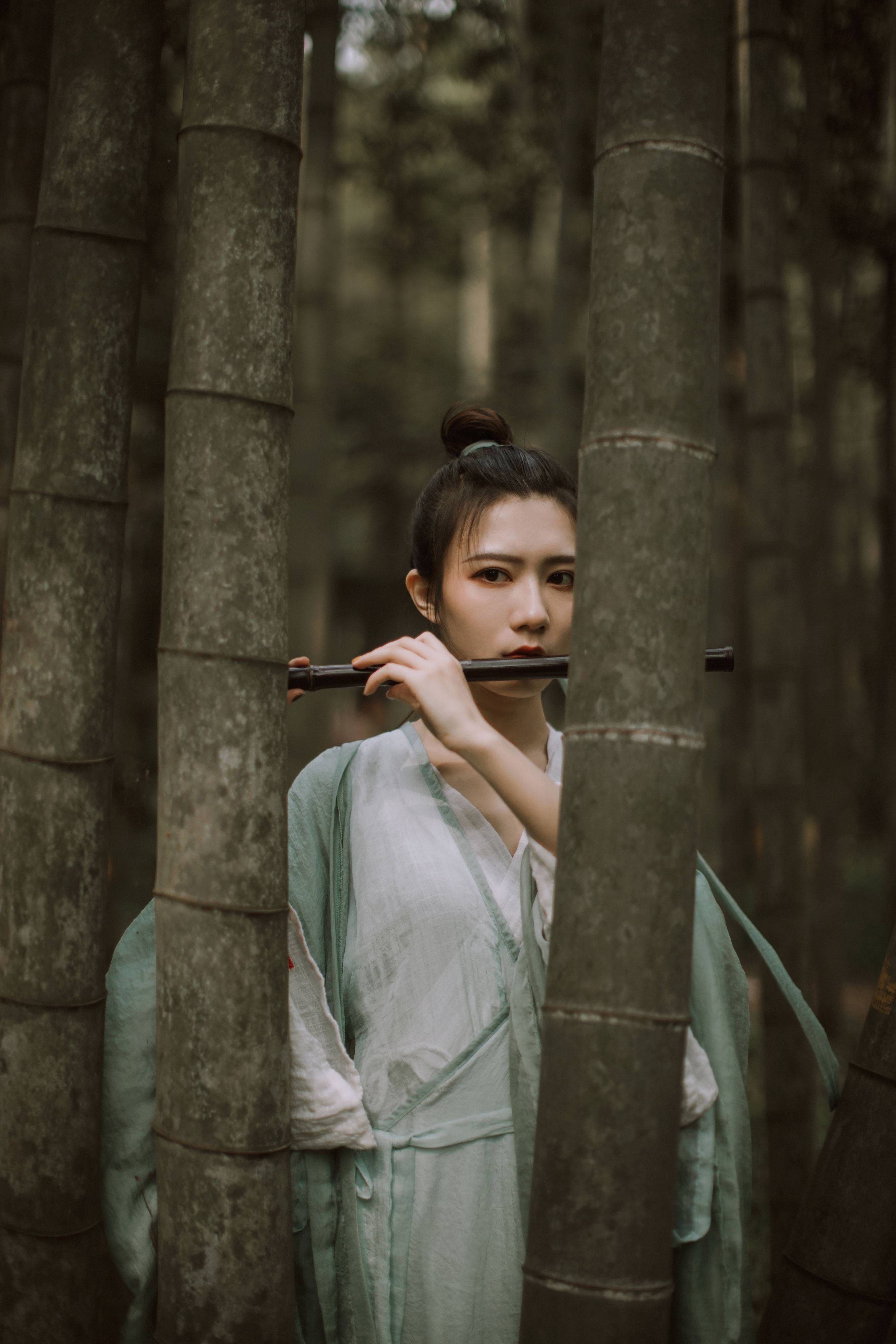 竹影 禅意 意境 古风 竹林 武侠 女侠&YiTuYu艺图语-5