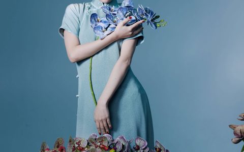 蝴蝶兰 中国风 艺术 优美 高雅 人像 旗袍摄影 花&YiTuYu艺图语