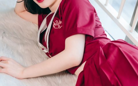 红色JK JK 二次元 美少女 写真 妹子 制服&YiTuYu艺图语