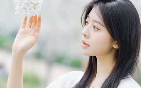 樱花落下的瞬间 樱花 清纯 女神 美丽 唯美 美图 美女 花 小清新&YiTuYu艺图语