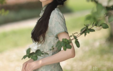 江南 旗袍 花 绿色 美人 模特 女神 优美 江南&YiTuYu艺图语
