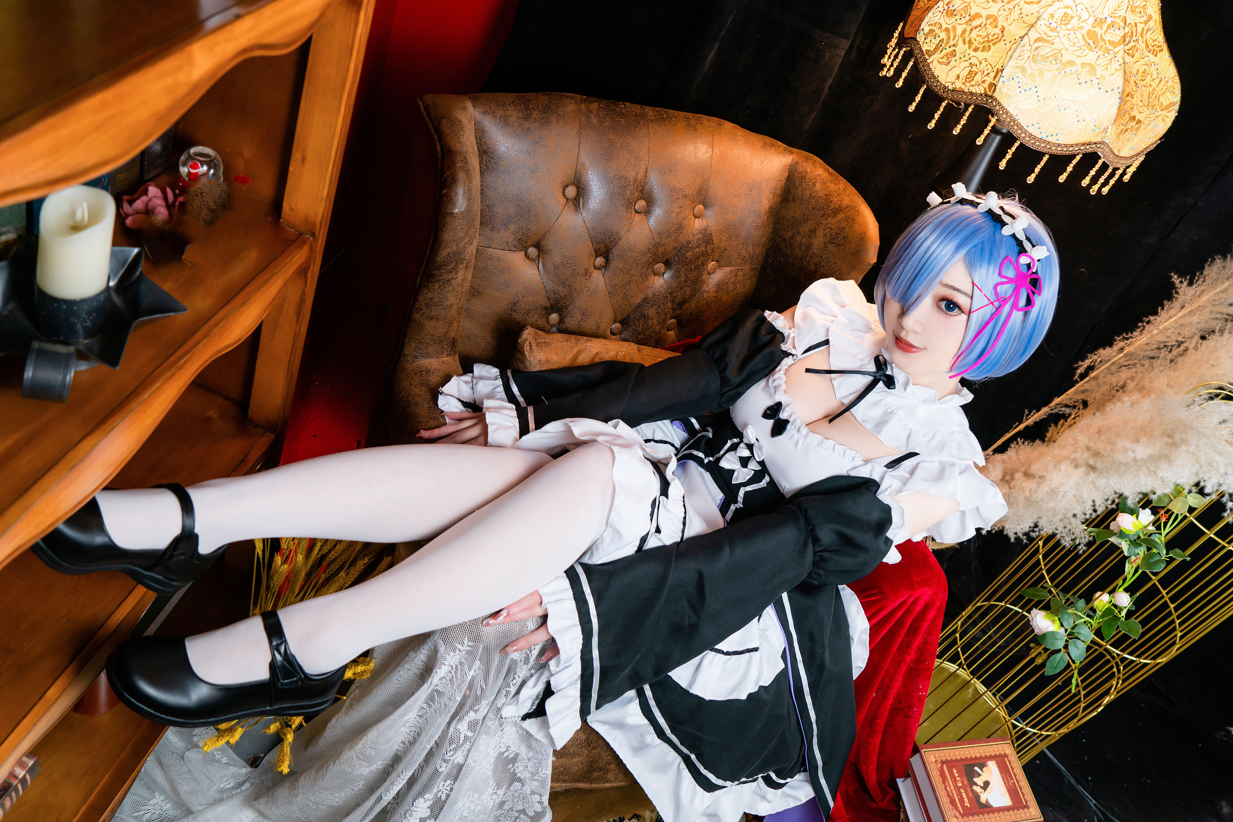 蕾姆女仆装 Cosplay 二次元 女仆 白丝 制服