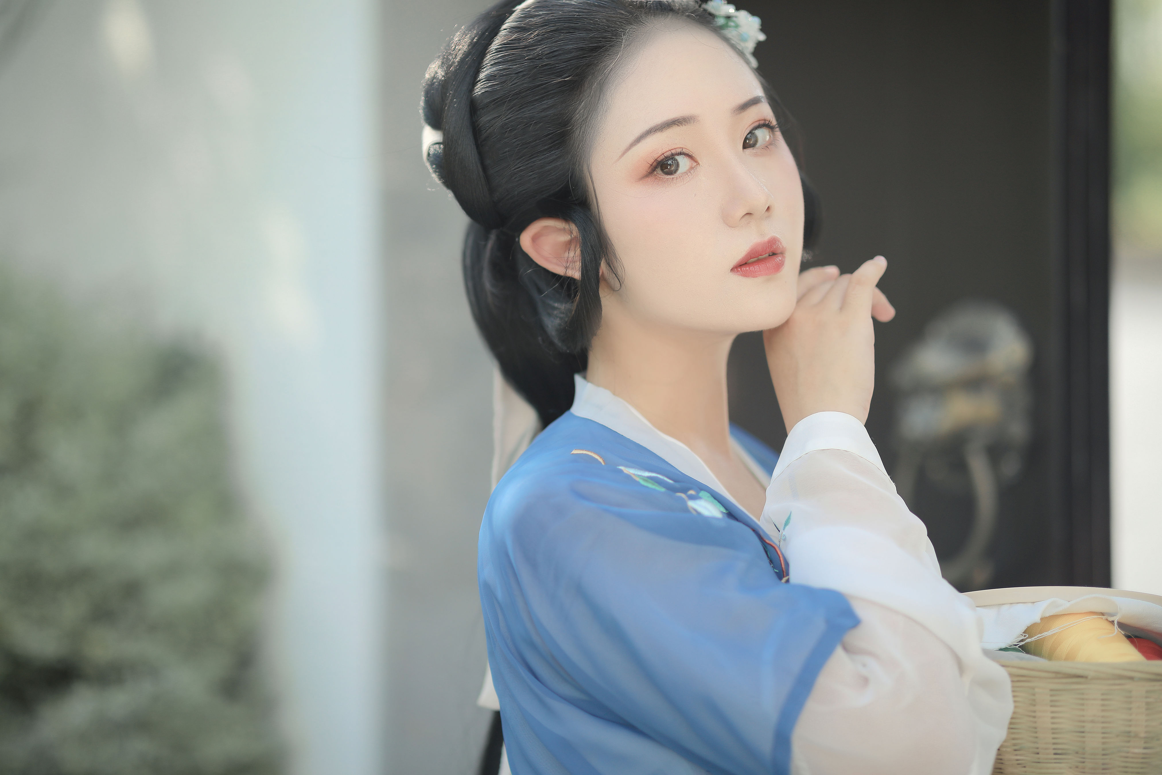 鸳鸯绣 古代 美图 优美 中国风 女人 汉服