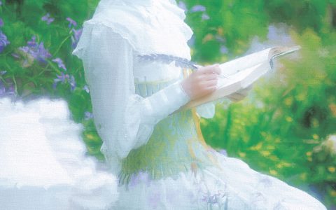 撑阳伞的少女 唯美 油画 文艺 复古 少女 美图 小清新&YiTuYu艺图语