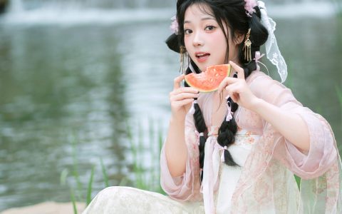 夏日清凉风 夏天 小仙女 小清新 汉服 少女 小溪 古装 可爱&YiTuYu艺图语