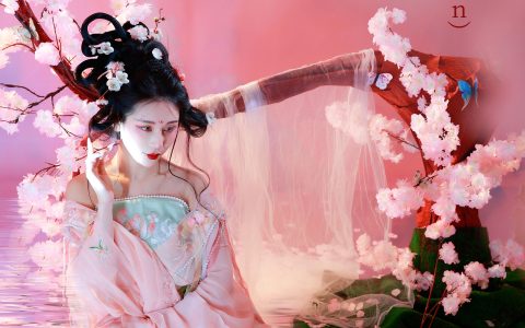 桃妖 古风 小仙女 美人 桃花 艺术 中国风 花&YiTuYu艺图语